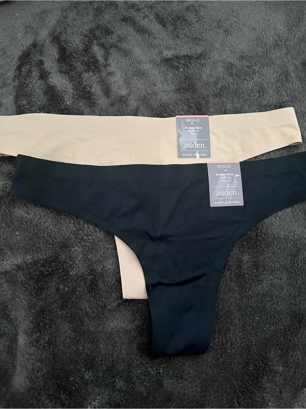 NWT two XS Auden Seamless Thong - Black and Beige